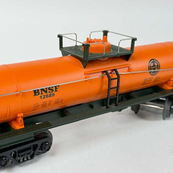 O-27 Gauge 3-Rail MTH Railking Rugged 33-7304 BNSF Railway Single Dome Tank Car - Picture 7 of 12